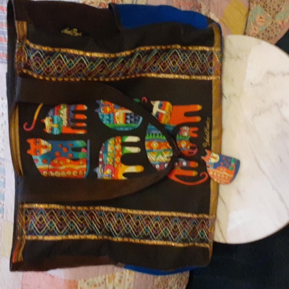 NWOT Laurel Burch Cats Canvas Tote, 19X16X4
